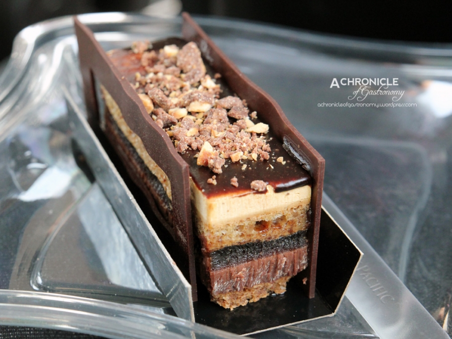 Opéra – Walnut biscuit, coffee jelly, Muscovado and coffee gel, coffee ganache, butter cream