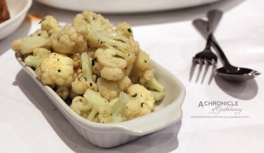 Sauteed Cauliflower w. Anchovy and Pine Nuts ($8)