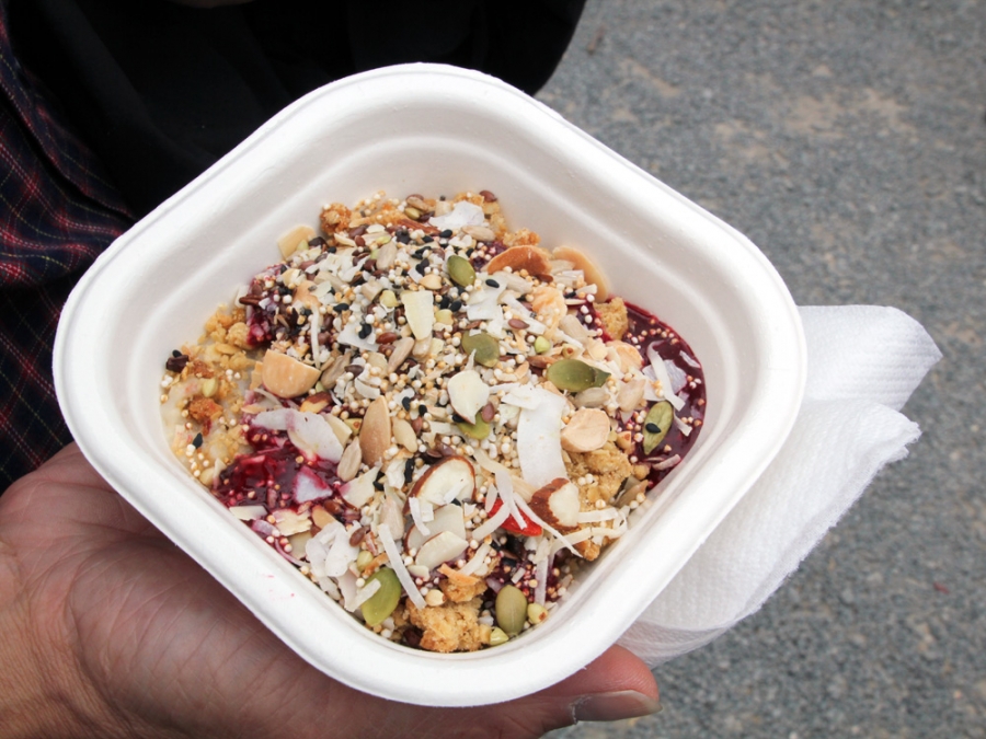 Posh Porridge - Sliced Almonds, Berry Compote and Superfood Crumble ($)