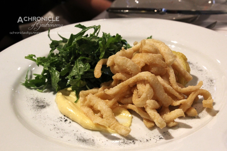 Snap-fried Local Calamari, Petite Salad, Aioli, Lemon