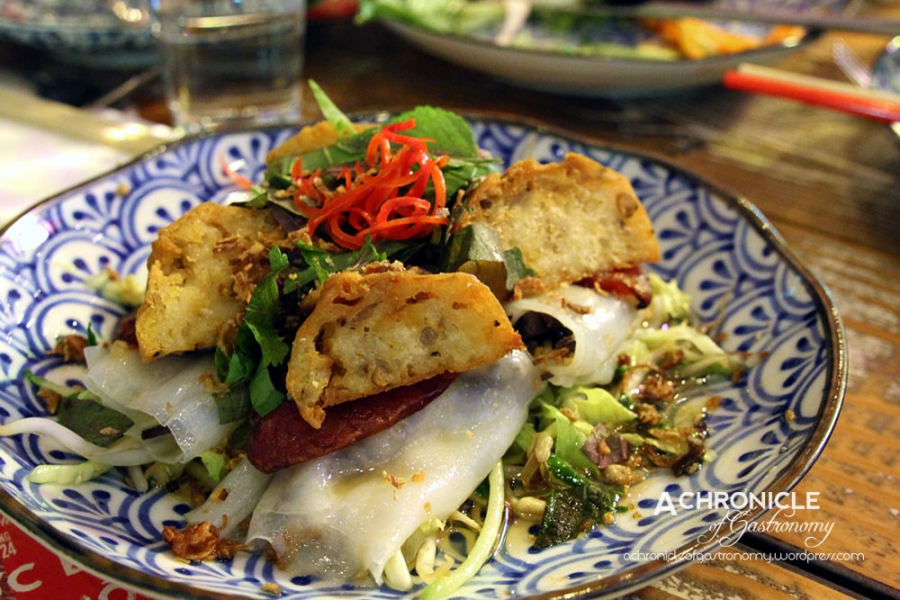 Banh Cuon - Rice Noodles Stuffed w. Pork, Mushroom, Fried Shallots
