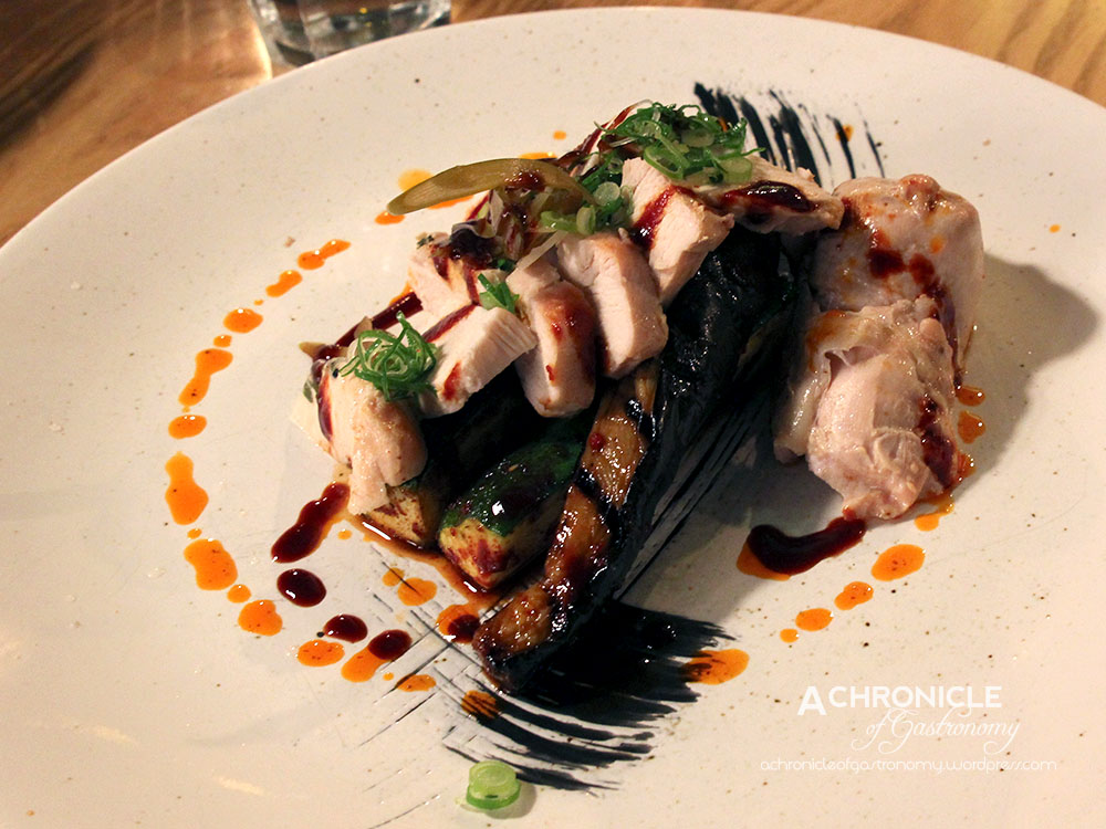 Slow Cooked Chicken Breast And Spicy Zucchini With Chilli-Soy Sauce ($20)