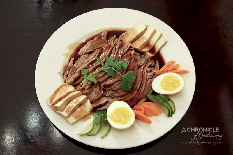 Masak Ku - Teochew Braised Duck - Sliced Duck, Tofu, Boiled Egg, Master Stock Sauce, Garlic Vinegar Dipping Sauce ($25)