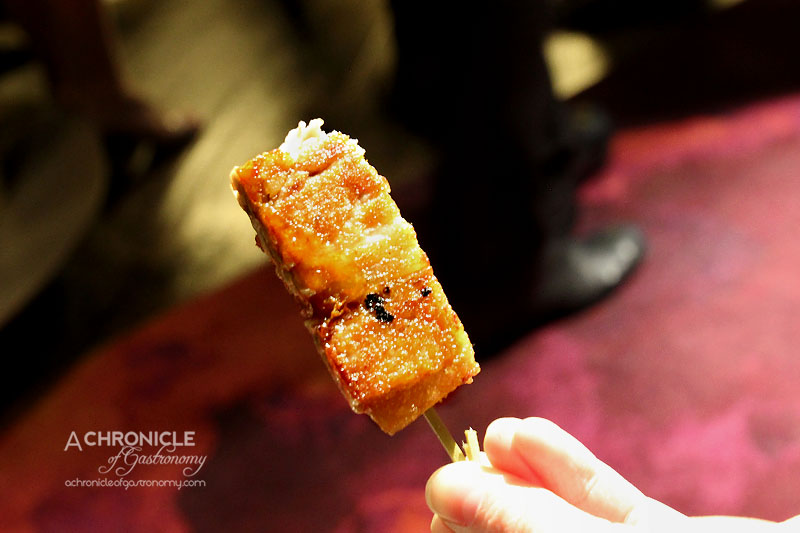 Waterslide Bar Launch - Twice Cooked Pork Belly Skewers with Spiced Plum Sauce