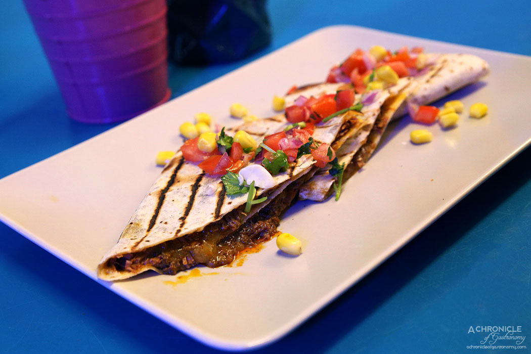 Paloma Cantina - Braised beef quesadilla w queso and salsa ($9)