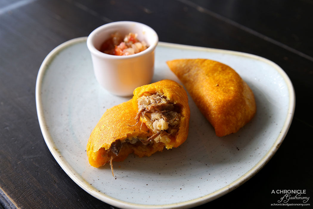 Cento Mani - Colombian Empanada - Pulled beef and potato, served with aji ($4)