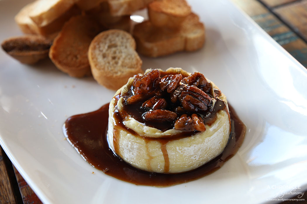 The Moldy Fig - Kahlua Pecan Baked Brie - Whole wheel of triple cream brie with sticky Kahlua and pecan sauce ($18)