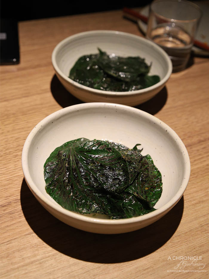 Sunda - Raw scallops, salted cucumber, andaliman pepper, charred betel leaf