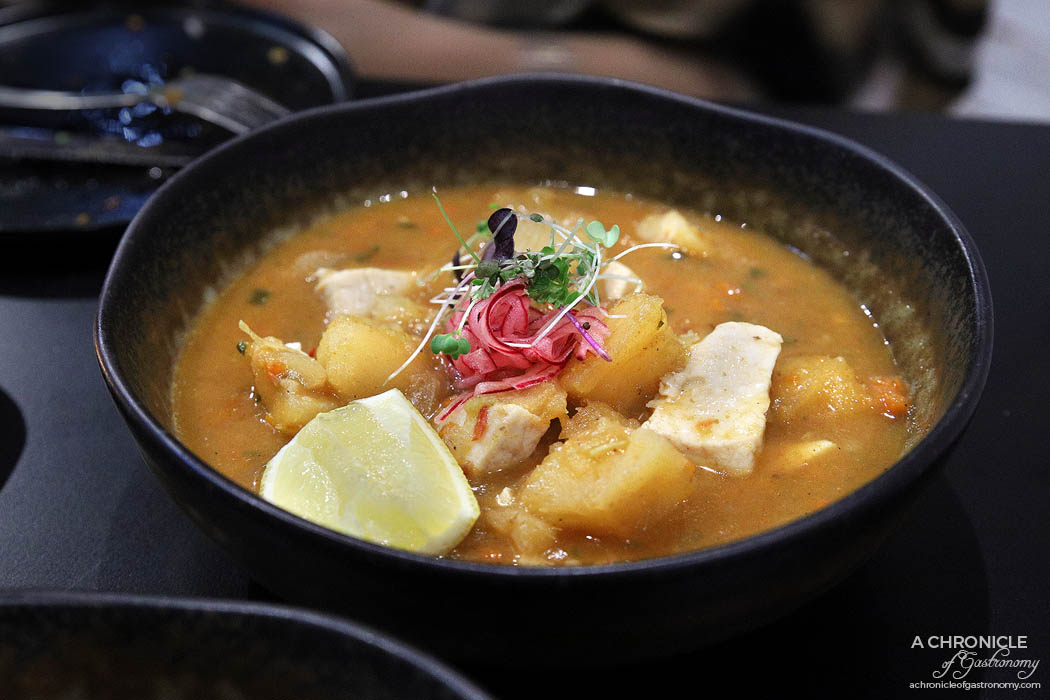 Morrison's - Encebollado - Ecuadorian Fish stew served with cassava and pickled red onions ($21)