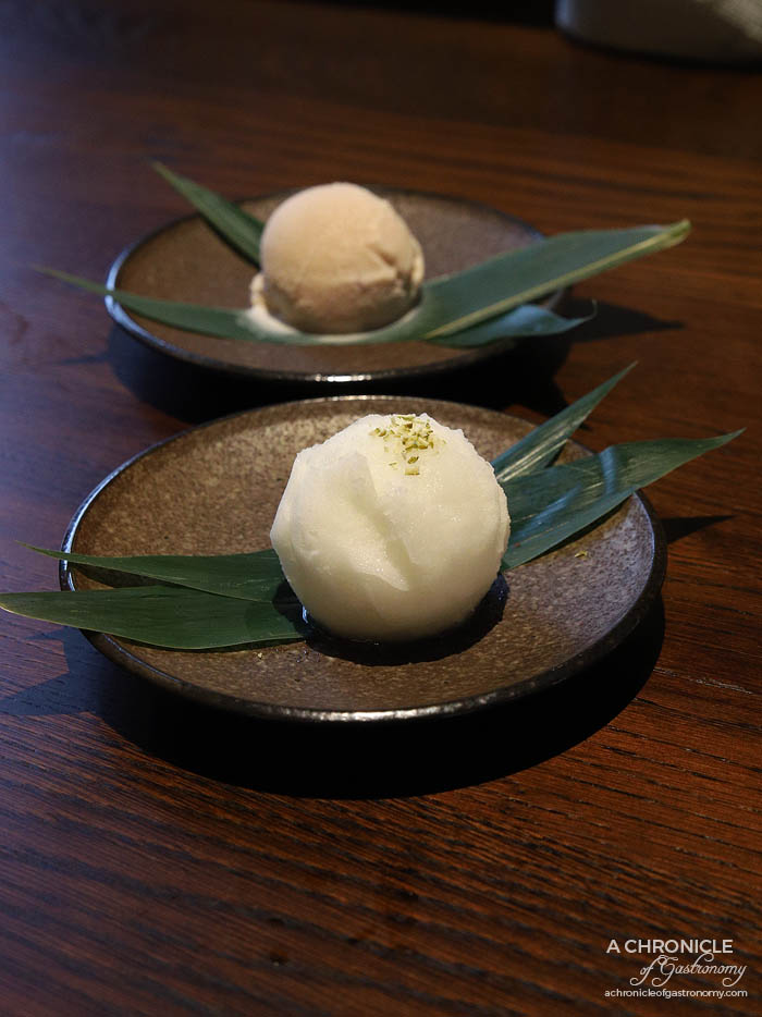 Gogyo Fitzroy - House made yuzu sorbet, red bean ice cream ($5 ea)