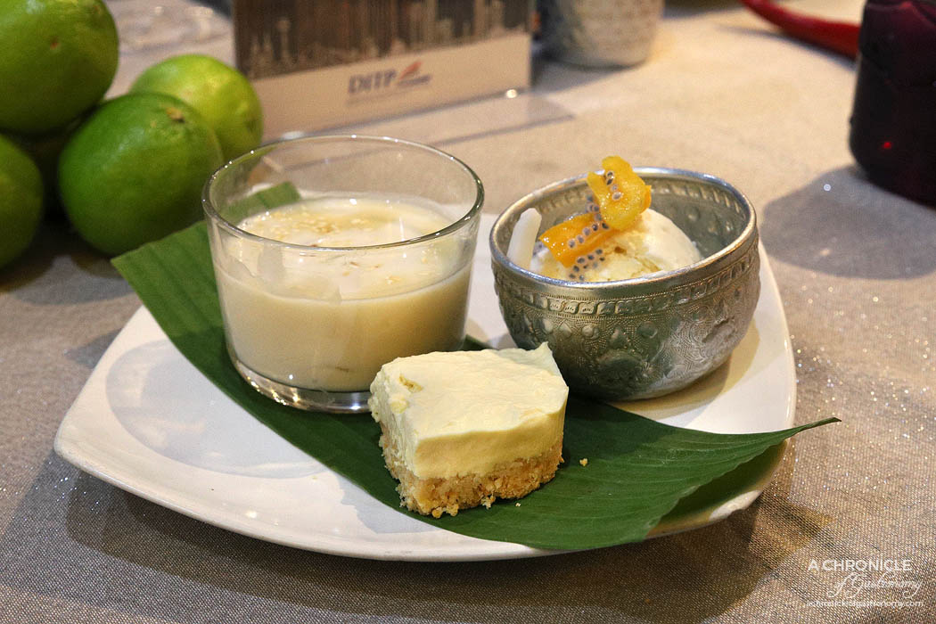 Jing Jai Thai Coconut ice cream, mini rice dumplings, durian cheesecake