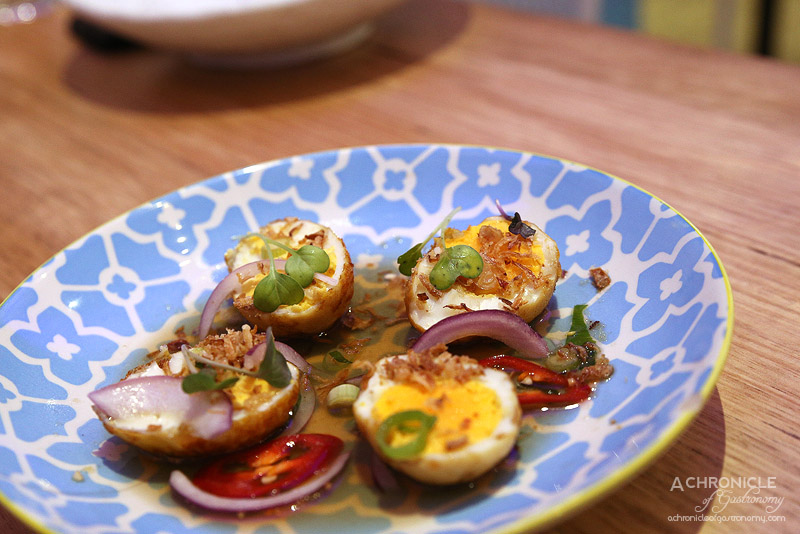 Son in Law - Son In Law Eggs - Sweet tamarind, chilli, fried shallots ($8)