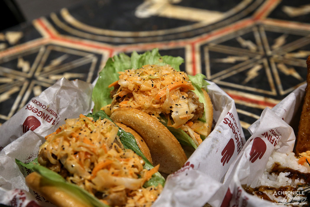 4Fingers Chicken - Katsu Sandwich - Signature, chicken, kimchi coleslaw, crispy bao ($12)
