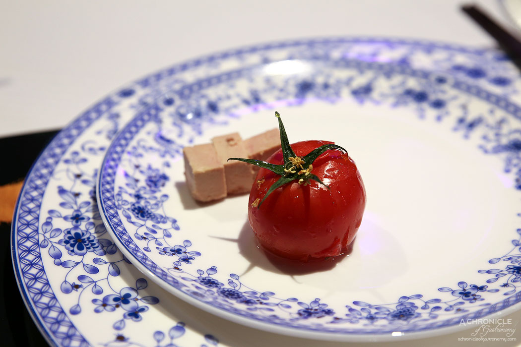 Secret Kitchen Dai Long Banquet - Foie Gras w Honey-seasoned Baked Tomato and Osmanthus