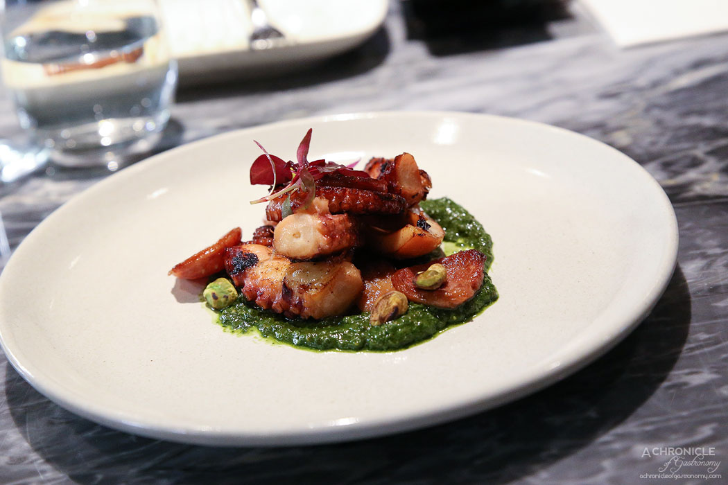 Pure South Downstairs - Grilled Hardy Family octopus, chorizo & pesto