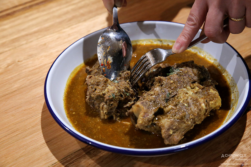Bhang - Kolhapuri Tambda Rassa - Rich red lamb neck curry from Maharashtra ($18)