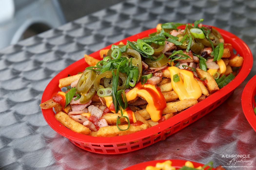Burger Kitchen - Hot n Spicy Loaded Fries - Melted cheese, hot chilli sauce, bacon, jalapeno & spring onion ($9.90)
